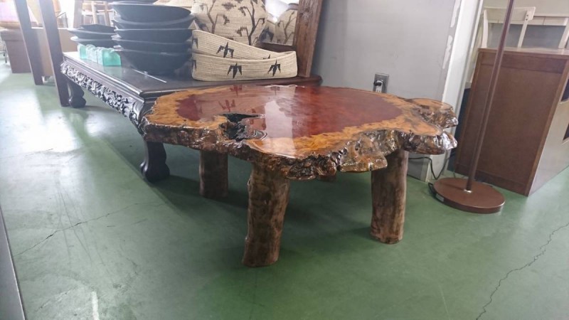 花梨 瘤 一枚板 座卓テーブル 天然杢 4.5cm 画像1