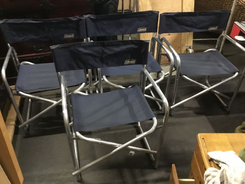 コールマン アームチェア 紺 4脚セット 折りたたみチェア 椅子 アウトドア キャンプ Coleman 画像1