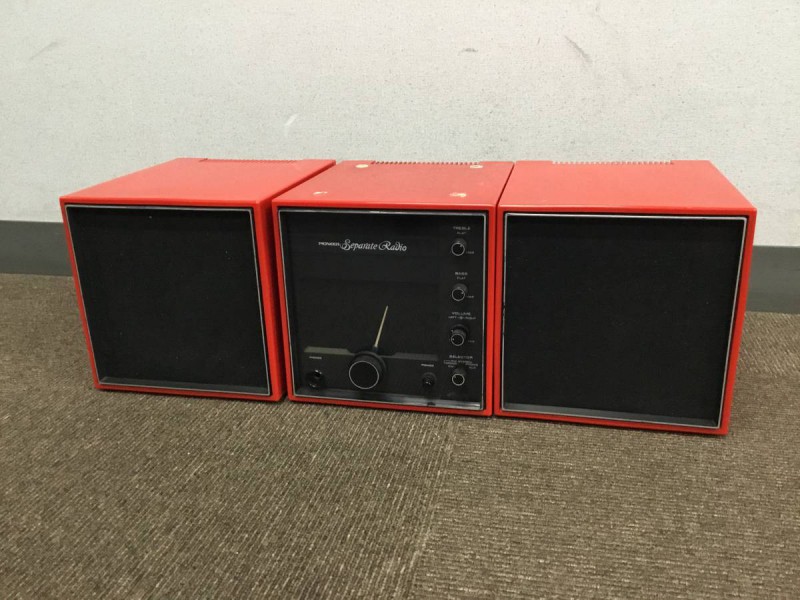 Pioneer パイオニア R-100 セパレートラジオ 赤 3点セット 画像1