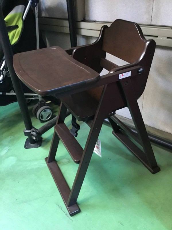 大和屋 ハローダイアリーST3 ハイチェア 子供用イス ベビーチェア 子供椅子 ダークブラウン テーブル付き 画像1