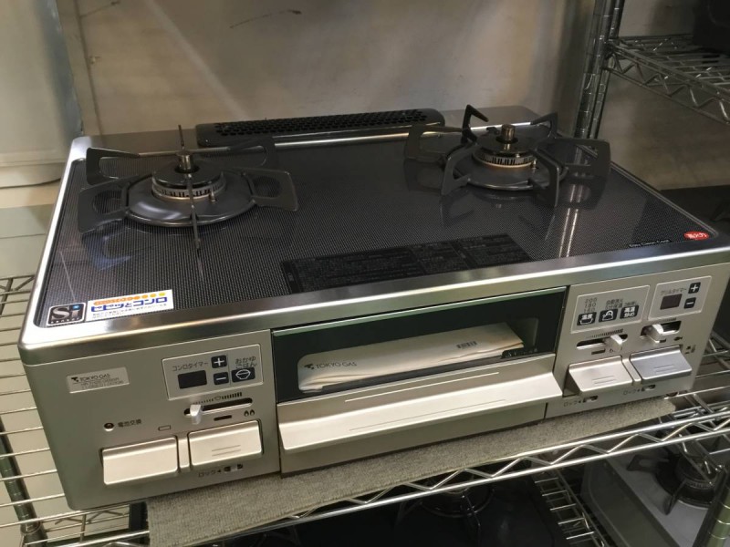 ハーマン LW2267TR 2015年製 東京ガス 都市ガス用 ガステーブル ガラストップ 水なし両面焼グリル 右強火力 画像1