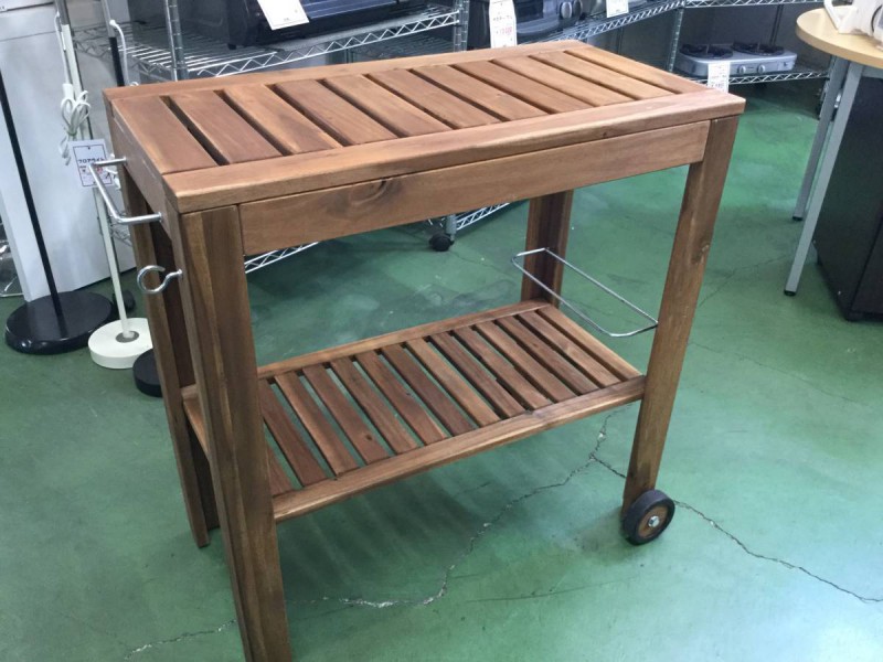 キッチン スリムラック ウッドラック ラック レンジ台 キッチンラック 多目的棚 ナチュラル 木製 タイヤ 画像1