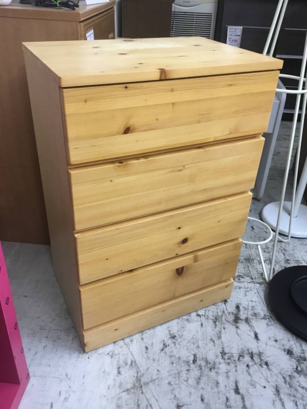無印良品 MUJI 天然木 パイン材 4段チェスト タンス ナチュラルモダン シンプル カントリー 収納棚 チェスト 画像1