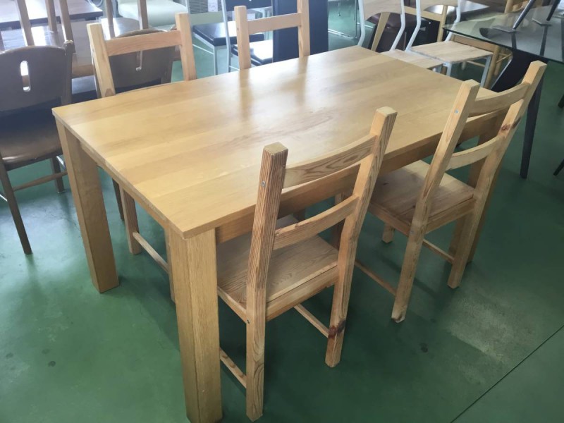 木製 4人掛けダイニングセット ダイニング テーブル 椅子 イス 4人掛け ダイニングテーブル 画像1