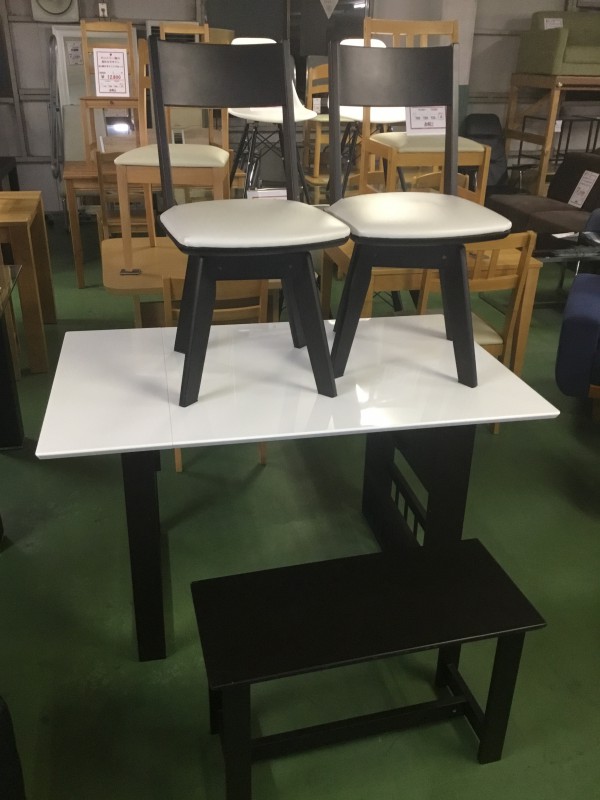 ベンチ式 木製 4人掛けダイニングセット ダイニング テーブル 椅子 イス 4人掛け ダイニングテーブル 画像1