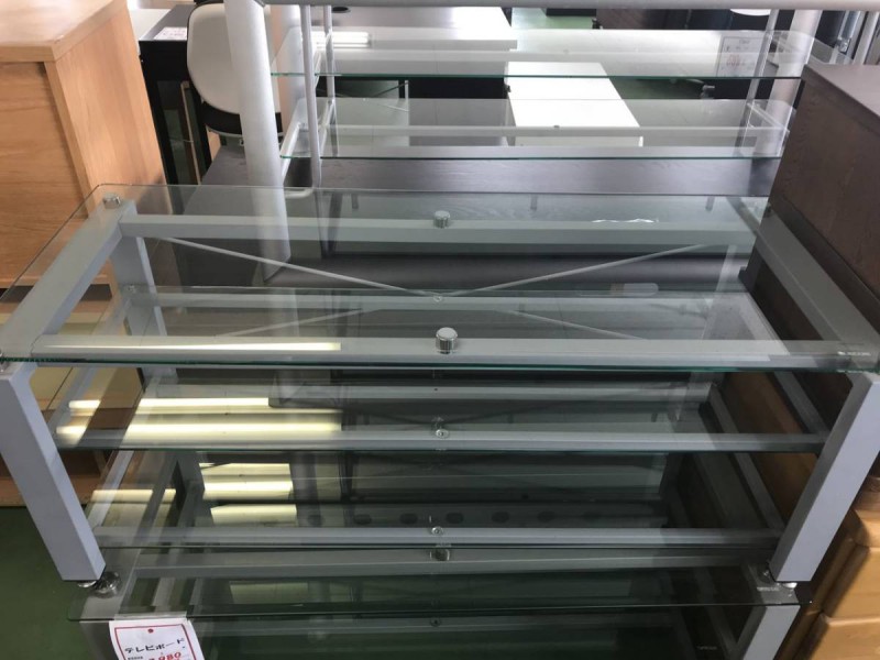 テレビボード TVボード テレビ台 レトロ ガラス ガラス製 画像1