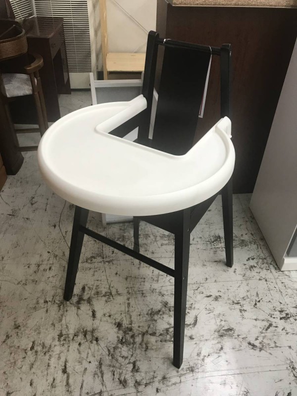 イケア IKEA ブローメス BLAMES ハイチェア トレイ付 ブラック 画像1